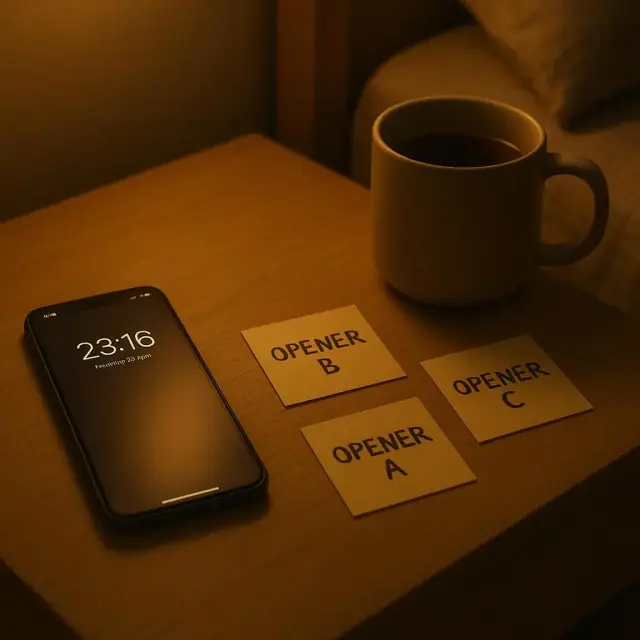 A/B Night Routine: 3 Low-Energy Openers to Test for Faster Replies