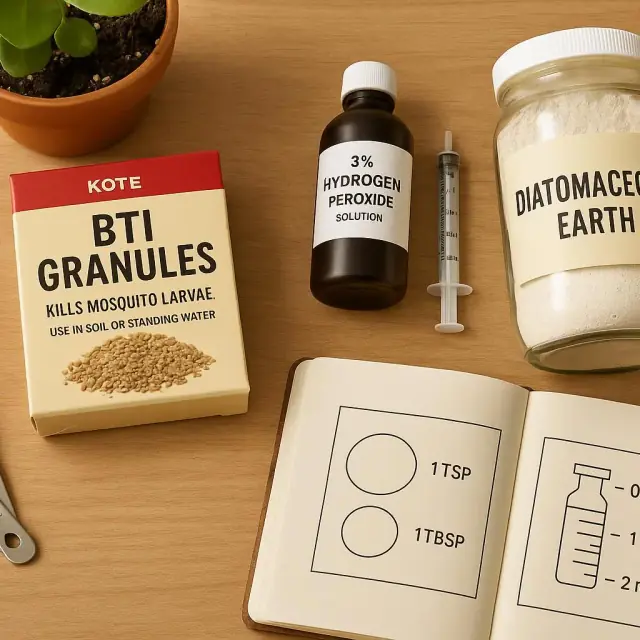 BTI vs Hydrogen Peroxide vs Diatomaceous Earth: Exact Dosages & Decision Flow for Homes