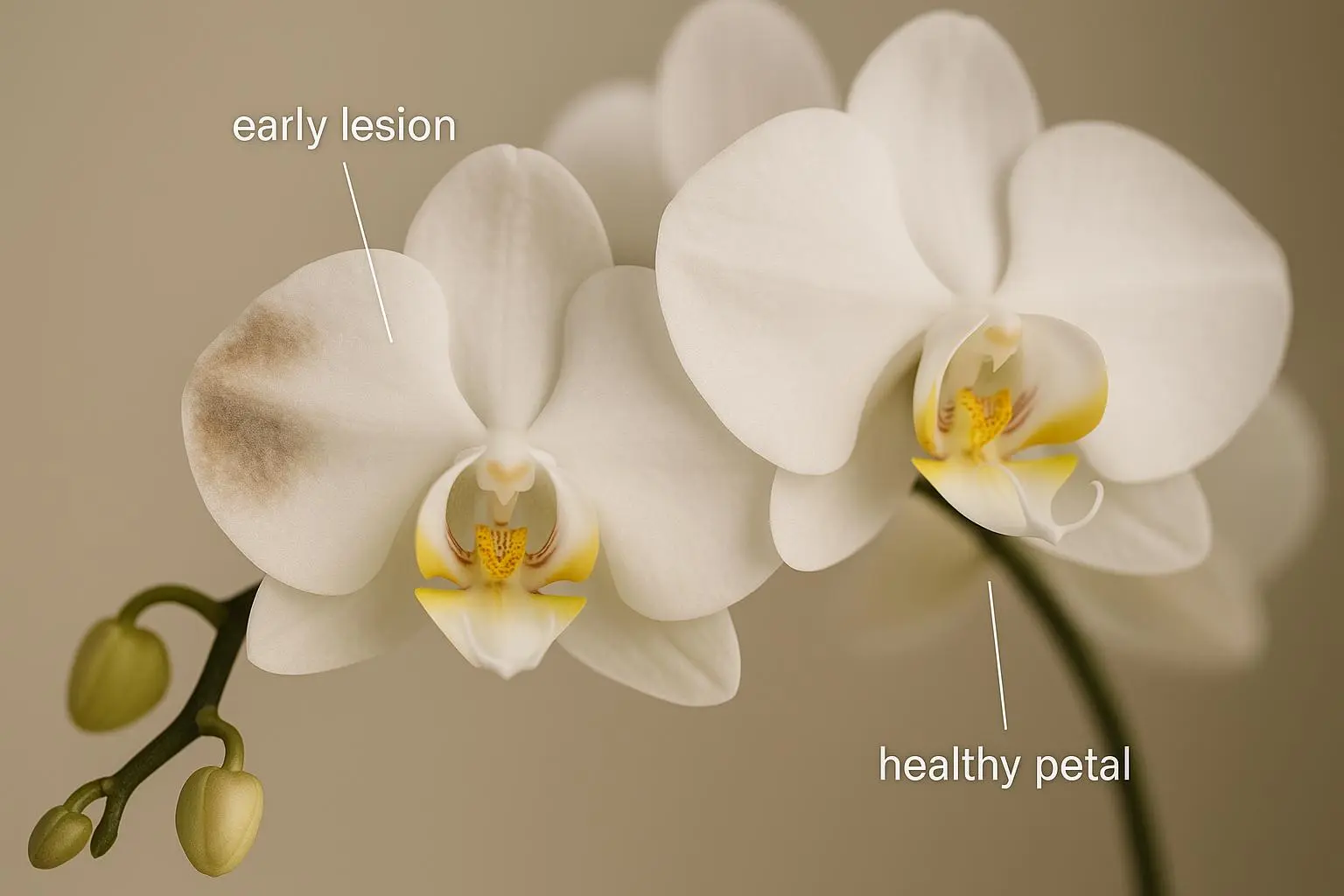 Gray Mold (Botrytis) on Phalaenopsis: Rapid Photo Triage & 7-Day Rescue Plan