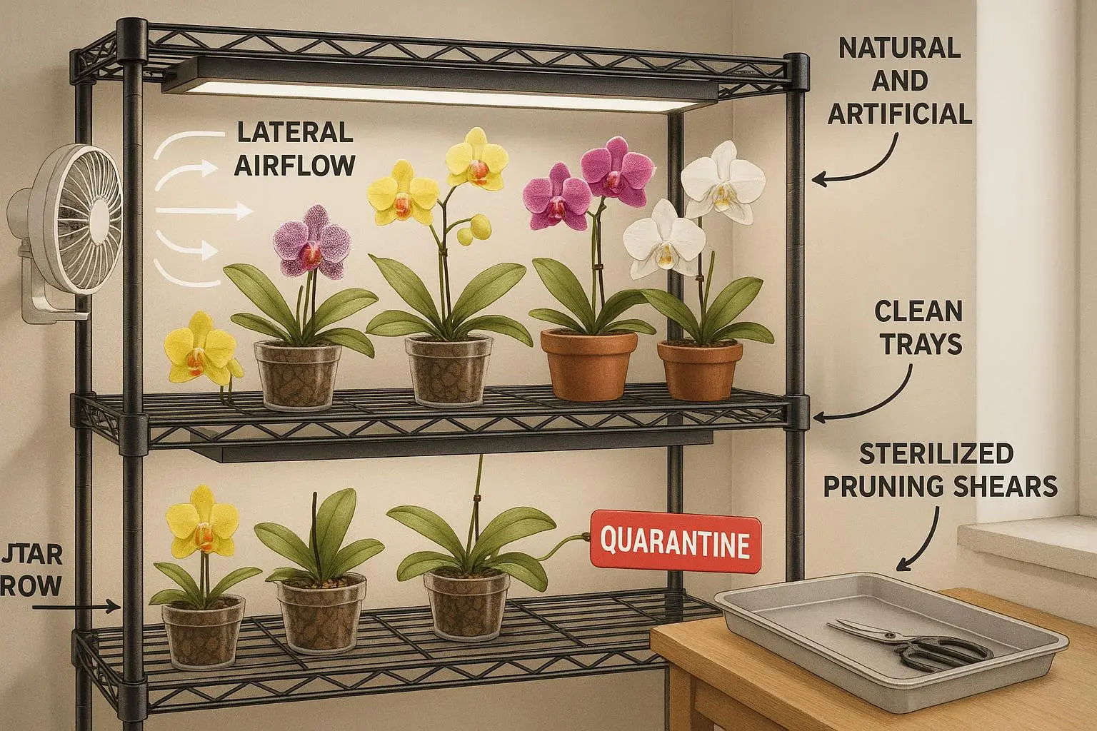 Stopping Botrytis Spread in Orchid Collections: Quarantine, Sanitation & Ventilation Blueprints